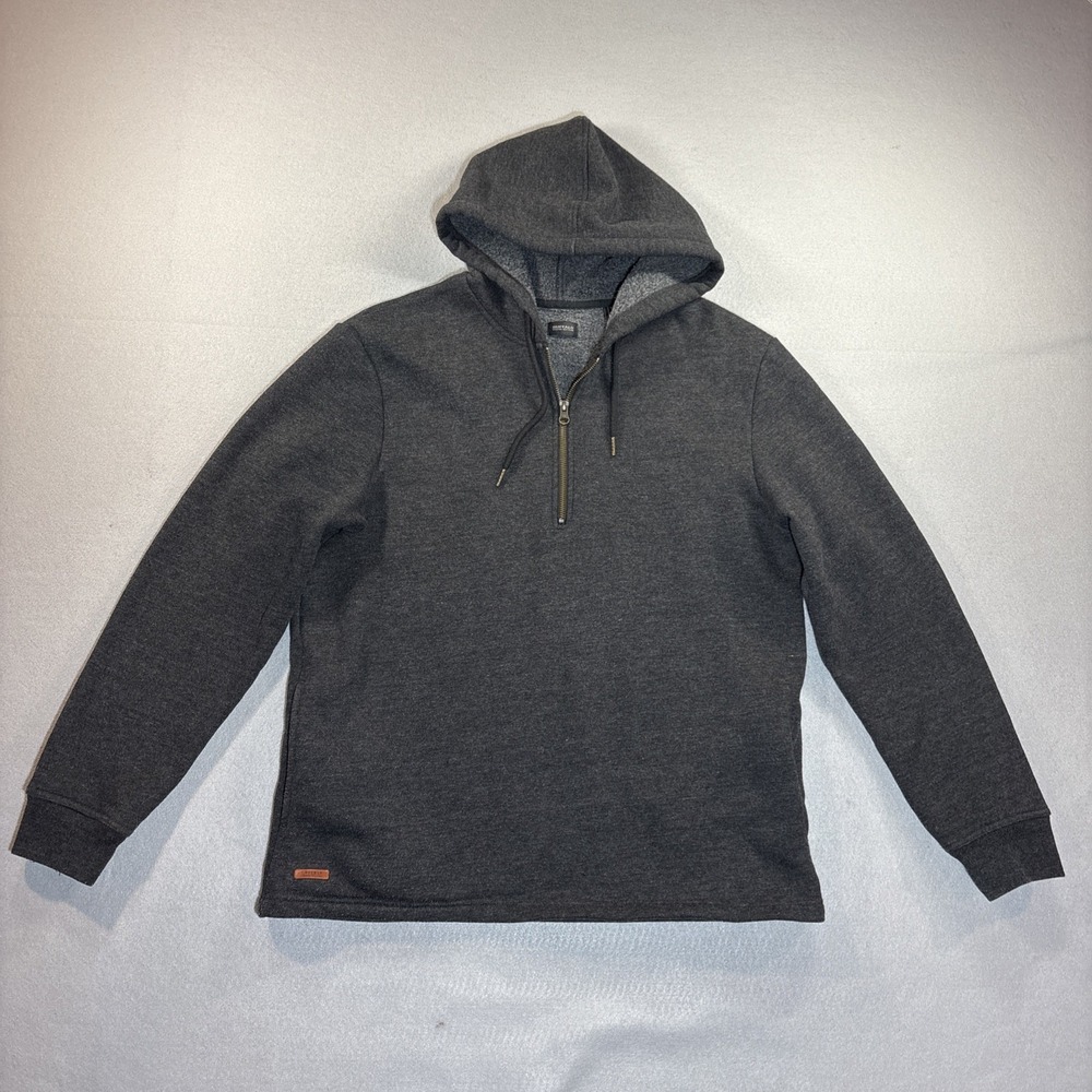 Buffalo David Bitton Men's Half-Zip Fleece Hoodie Dark Gray Sz Large Soft